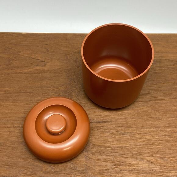 Vintage Modernist Orange Lidded Canister Don Dame Design by Trend Pacific Japan - Picture 4 of 9